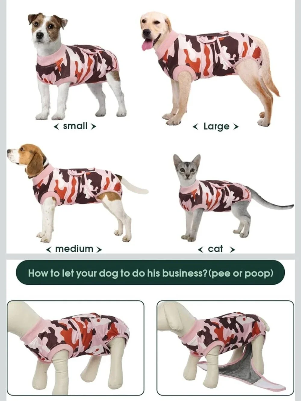 Pink Stripped Dog Recovery Vest